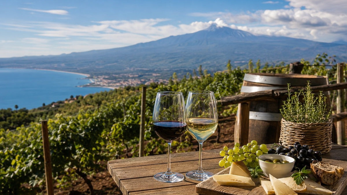 enoturismo di fronte all'Etna